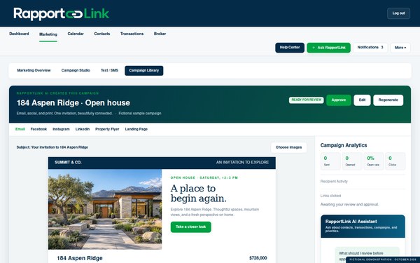 Email Campaigns recreated screen preview