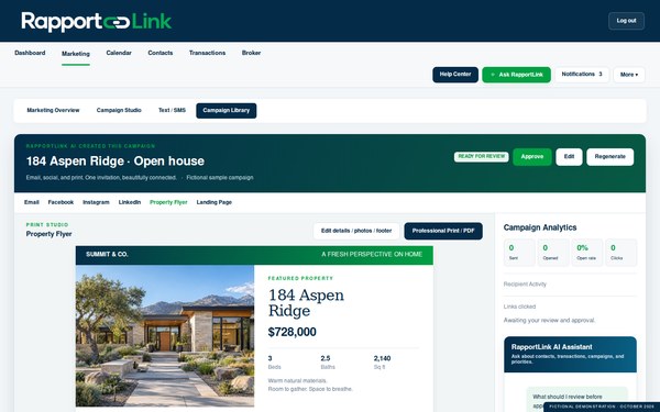 Print Marketing recreated screen preview
